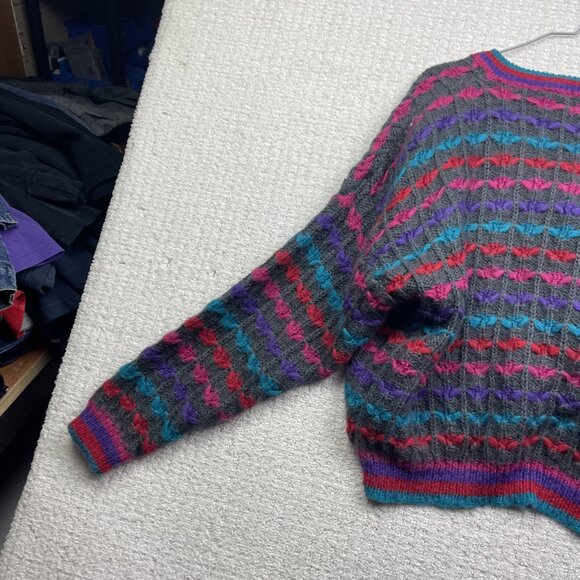 VTG Separate Scene Chunky Knit Cardigan Sweater Retro Women Sz M Wool Blend - Picture 12 of 12